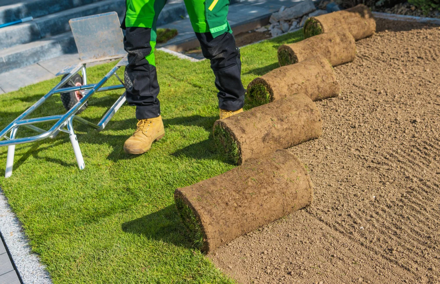 Professional natural grass and turfgrass installation process in Richmond California residential yard